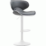 CLP Tabouret de bar Las Vegas V2 similicuir avec pied en métal Gris/Blanc - gris polyester 315590 CLP Tabouret de bar Las Vegas V2 similicuir avec pied en métal Gris/Blanc - gris polyester 315590