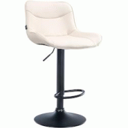 CLP Tabouret de bar Vonore similicuir Crème/Noir - beige polyester 323576 CLP Tabouret de bar Vonore similicuir Crème/Noir - beige polyester 323576