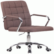 Décoshop26 - Chaise de bureau sur roulettes moderne et confortable en tissu marron BUR10635 - marron 3000445669609