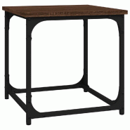 Décoshop26 - Table d'appoint style industriel 40 x 40 x 40 cm bois d'ingénierie marron et acier DEC040271 - marron acier 3000264837937
