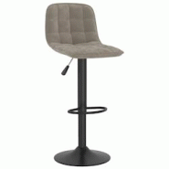 Décoshop26 - Tabouret de bar x1 chaise haute avec dossier en velours gris clair et acier noir DEC029477 - gris 3000257396250 Décoshop26 - Tabouret de bar x1 chaise haute avec dossier en velours gris clair et acier noir DEC029477 - gris 3000257396250
