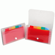 Exacompta Lot de 5 Trieur valisette CRYSTAL PP A6, 6 compartiments, coloris blanc - transparent matière synthétique 55498E_0