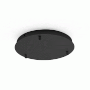 Gea Luce Rosace Ronde En Métal Alice Noire Ip20 Pour Suspensions - Base De Plafond Moderne, Connexion 3 Trous, Installation Facile - noir ALICE B T/3