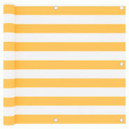 Helloshop26 - Écran de balcon brise pare vue protection confidentialité 90 x 300 cm tissu oxford  blanc et jaune  02_0010082 - 3000542282725