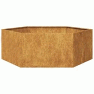 Helloshop26 - Jardinière bac lit surélevé plantes fleurs terrasse jardin hexagone 138 x 120 x 45 cm acier corten marron 02_0038639 - 3000217802487 Helloshop26 - Jardinière bac lit surélevé plantes fleurs terrasse jardin hexagone 138 x 120 x 45 cm acier corten marron 02_0038639 - 3000217802487