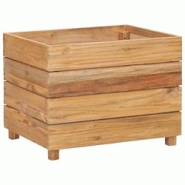 Helloshop26 - Jardinière lit surélevé plantes fleurs jardin 50 x 40 x 38 cm bois de teck recyclé et acier 02_0000937 - 3000072721534 Helloshop26 - Jardinière lit surélevé plantes fleurs jardin 50 x 40 x 38 cm bois de teck recyclé et acier 02_0000937 - 3000072721534