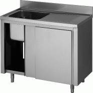 ITALCONCEPT L2G Plonge Placard Inox 304 1 Bac  850mm x 1400mm x 600 mm - 3616350006356