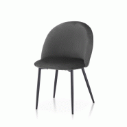 Kosmi Chaise ISALYS en tissu velours gris foncé - noir métal 3760301698883 Kosmi Chaise ISALYS en tissu velours gris foncé - noir métal 3760301698883