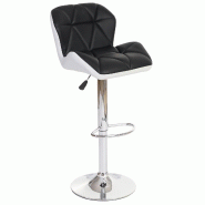 Mendler Tabouret de bar HWC-A92, chaise de bar tabouret de comptoir, hauteur réglable similicuir ~ noir - noir matière synthétique 74244