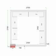 Panneaux de chambre froide 120 mm - TEFCOLD - Isolation polyuréthane - Référence CR 270x270x220 Panneaux de chambre froide 120 mm - TEFCOLD - Isolation polyuréthane - Référence CR 270x270x220