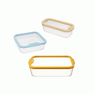 PEBBLY Set 3 Boites Alimentaires 0.56 / 1.37 / 3.85l En Verre 40-PKV090 - vert 3760132818702 PEBBLY Set 3 Boites Alimentaires 0.56 / 1.37 / 3.85l En Verre 40-PKV090 - vert 3760132818702