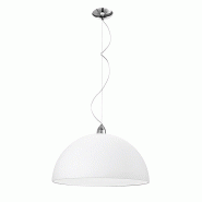 ROSSINI ILLUMINAZIONE Lampe À Suspension Isako 50Cm En Verre Blanc Satiné Et Métal Chromé - Attaque E27, Design Moderne Et Diffusion De La Lumièr ROSSINI ILLUMINAZIONE Lampe À Suspension Isako 50Cm En Verre Blanc Satiné Et Métal Chromé - Attaque E27, Design Moderne Et Diffusion De La Lumièr