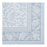 Serviettes "ROYAL Collection" pliage ¼ 40 x 40 cm bleu artique Ornaments (160 unités) PAPSTAR - bleu papier 37355
