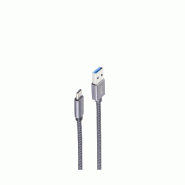 Shiverpeaks Câble USB 3.2 BASIC-S, USB-A - USB-C, 1,50 m - gris 4017538135872