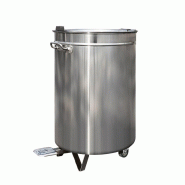 Skyrainbow Poubelle en inox, 80L, avec pédale - argenté inox AD5904