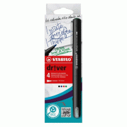 STABILO Etui carton de 4 stylos-feutres dr!Ver M, tracé 0,8 mm, encres 4 couleurs assorties - 4006381615006