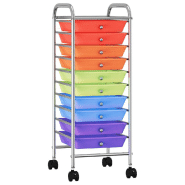 Vidaxl chariot de rangement mobile à 10 tiroirs multicolore plastique 320406