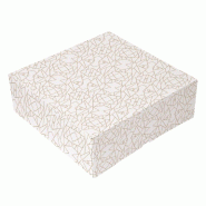 Boite pâtissière The Pack carton ondulé nano micro blanc/or 30x30x8cm - par 100
