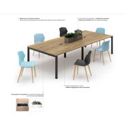 Bureau de réunion - Gamme COWORK' - Table avec plantes artificielles et électrification prête à brancher_1