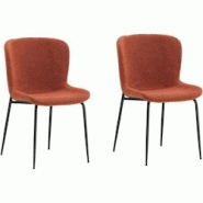 Chaise en métal et tissu bouclette Modesto (Lot de 2) Venture Home - noir 3700866383466