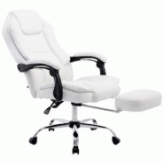 CLP Fauteuil de bureau Castle similicuir Blanc - blanc polyester 191536802 CLP Fauteuil de bureau Castle similicuir Blanc - blanc polyester 191536802