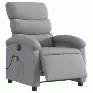 Fauteuil de massage inclinable électrique gris clair tissu Modèle Belviane - 8721012164543
