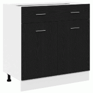 Helloshop26 - Armoire suspendue moderne avec tiroir et étagère 80 x 31 x 81 cm rangement pratique en bois d'ingénierie chêne noir 02_0051966 - noi
