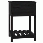 Helloshop26 - Jardinière bac lit surélevé plantes fleurs terrasse jardin avec étagère 54 x 54 x 81 cm bois massif de pin noir 02_0038397 - 300021 Helloshop26 - Jardinière bac lit surélevé plantes fleurs terrasse jardin avec étagère 54 x 54 x 81 cm bois massif de pin noir 02_0038397 - 300021