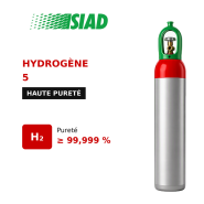 Hydrogène SIAD 5.0 (99,999 %) - Chromatographie, Piles à Combustible, Traitement Thermique - bouteilles B50, B20 et B10 Hydrogène SIAD 5.0 (99,999 %) - Chromatographie, Piles à Combustible, Traitement Thermique - bouteilles B50, B20 et B10