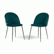 RATTATAN Lot de 2 chaises en velours décoratif d’intérieur, pieds en métal, design élégant pour cuisine, salle à manger, bar ou restaurant – RATTATAN Lot de 2 chaises en velours décoratif d’intérieur, pieds en métal, design élégant pour cuisine, salle à manger, bar ou restaurant –