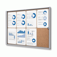 SHOWDOWN Displays Exposiciónate Vitrine Intérieure Verrouillable en Liège Economy 8x A4 SCXSC8xA4 - argenté aluminium 8595578316193