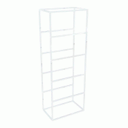 Structure autoportante 6 tablettes L64,2xP39,2xH177cm - blanc mat - Collection CUBIK