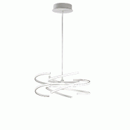 Suspension LED moderne en métal blanc mat, 60 W, intensité variable, diffuseur en silicone, design élégant, diamètre 47 cm - Perenz - blanc 6396 B CTD
