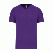 T-shirt de sport manches courtes col v homme Violet XL 100% Polyester - XL violet 3663639065368