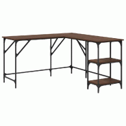 VidaXL Bureau chêne marron 139x139x75 cm bois d'ingénierie Modèle Orion Office Minimal - 837591