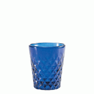 Zafferano Tumbler Balloton Blu Coffret de 6 Verres en verre soufflé à la bouche avec motif en relief, design traditionnel vénitien, capacité de 35