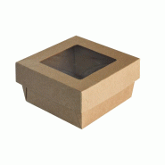 Boîte fraîcheur fenêtre NOVABOX carton kraft format 160 mm - Traiteur - Lot de 480 - marron en carton BSQ165