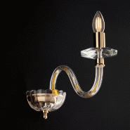 Bonetti Illumina Ruben Applique En Fer Doré Et Verre Transparent 1 Lumière .13 P.30 Bl267-Ap1-Or - doré 8050713218027