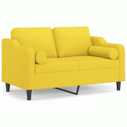 Canapé 2 places avec oreillers jaune clair 120 cm tissu Modèle AbriRoyalPlus 371 - 8721012058095