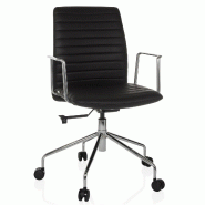 Chaise de bureau / fauteuil de direction VEMONA 30 PU noir hjh OFFICE - noir plastique 601015