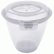 Contacto Barquette avec couvercle rabattable Eco-Takeout 175 ml, blanc - blanc plastique 1108/180