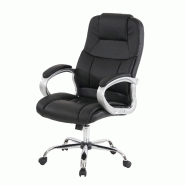 Décoshop26 - Fauteuil chaise de bureau exécutif sur roulette XXL pivotante synthétique noir 04_0001904 - noir 3000431732690