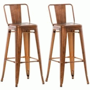 Décoshop26 - Lot de 2 tabourets de bar design industriel en métal avec repose-pied couleur cuivre 10_0001008 - 3000713669607 Décoshop26 - Lot de 2 tabourets de bar design industriel en métal avec repose-pied couleur cuivre 10_0001008 - 3000713669607