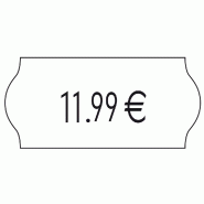 Etiquette Meto format 22x12mm blanc standard - par 12000