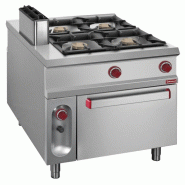 Fourneau tout gaz 4 feux - four GN 2/1 - Diamond - 0615402831468_0