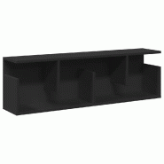 Helloshop26 - Armoire murale flottante 100 x 20 x 30 cm gain de place pratique moderne en bois d'ingénierie noir 02_0050571 - noir Bois massif 300023