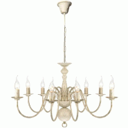 Helloshop26 - Lustre en métal blanc antique usage résidentiel design classique 80 x 45 cm en métal blanc antique 02_0046250 - blanc métal 30002341