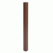 Mendler Poteau en aluminium pour clôture WPC Sarthe, système enfichable ~ 98cm, brun - marron métal 76250