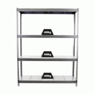 PROREGAL Étagère pour charges lourdes METAL BEAST FOUR | HxLxP 200x240x90cm | Charge du compartiment 400kg | Gris - gris métal PR_RS17-41 PROREGAL Étagère pour charges lourdes METAL BEAST FOUR | HxLxP 200x240x90cm | Charge du compartiment 400kg | Gris - gris métal PR_RS17-41