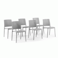 RATTATAN Set 6 Chaises Empilables en Polypropylène avec fibre de verre pour Jardin ou intérieur, hydrofuges et résistantes, design moderne - MARIA RATTATAN Set 6 Chaises Empilables en Polypropylène avec fibre de verre pour Jardin ou intérieur, hydrofuges et résistantes, design moderne - MARIA